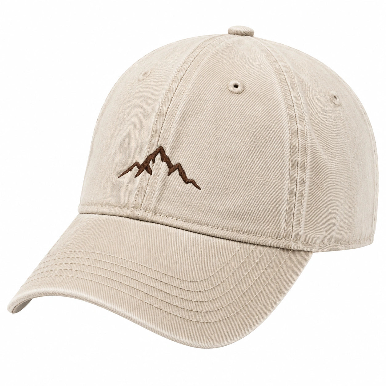Gorra de béisbol talla única de tejido beige con visera curva estilo casual