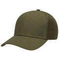 Gorra trucker talla única de tejido y malla verde oliva - visera curva ajustable