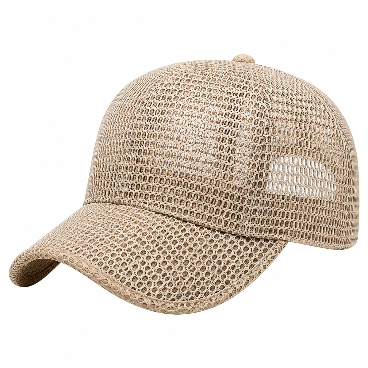 Gorra de béisbol talla única de malla beige transpirable - uso diario