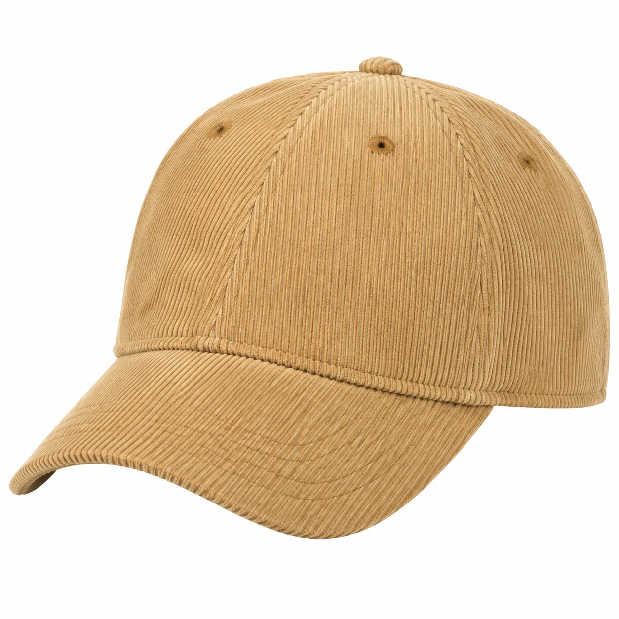 Gorra de béisbol talla única de pana beige con visera curva estilo casual