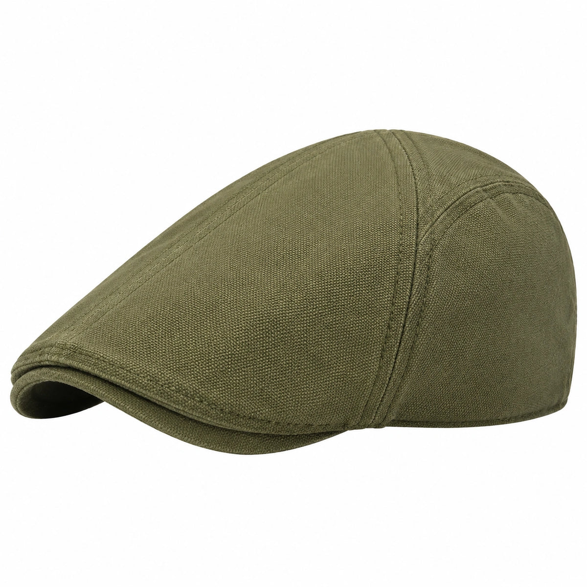 Gorra plana talla única de tejido verde oliva estilo clásico