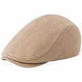 Gorra plana beige de tejido texturizado - talla única para uso diario