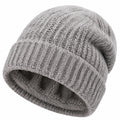 Gorro de punto talla única gris de canalé para uso diario