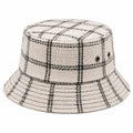 Sombrero bucket talla única de tejido beige y negro a cuadros para uso diario