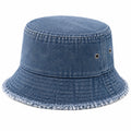 Sombrero de pescador talla única de tejido vaquero azul con ala deshilachada