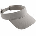 Visera deportiva talla única de tejido gris ajustable con ala curva