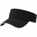 Visera unisex talla única de tejido negro con ribete beige para uso diario
